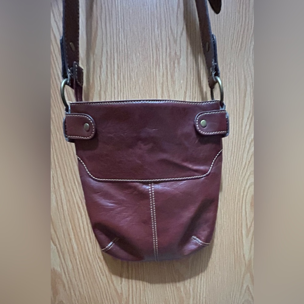 Elegant Brown faux Leather Shoulder Bag